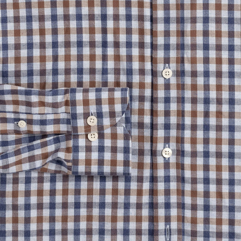 The Soft Brown Kyger Check Custom Shirt Custom Casual Shirt- Ledbury