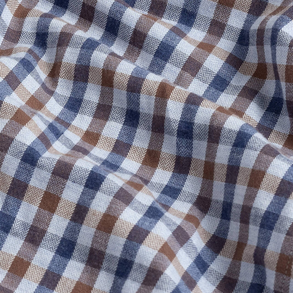 The Soft Brown Kyger Check Custom Shirt Custom Casual Shirt- Ledbury