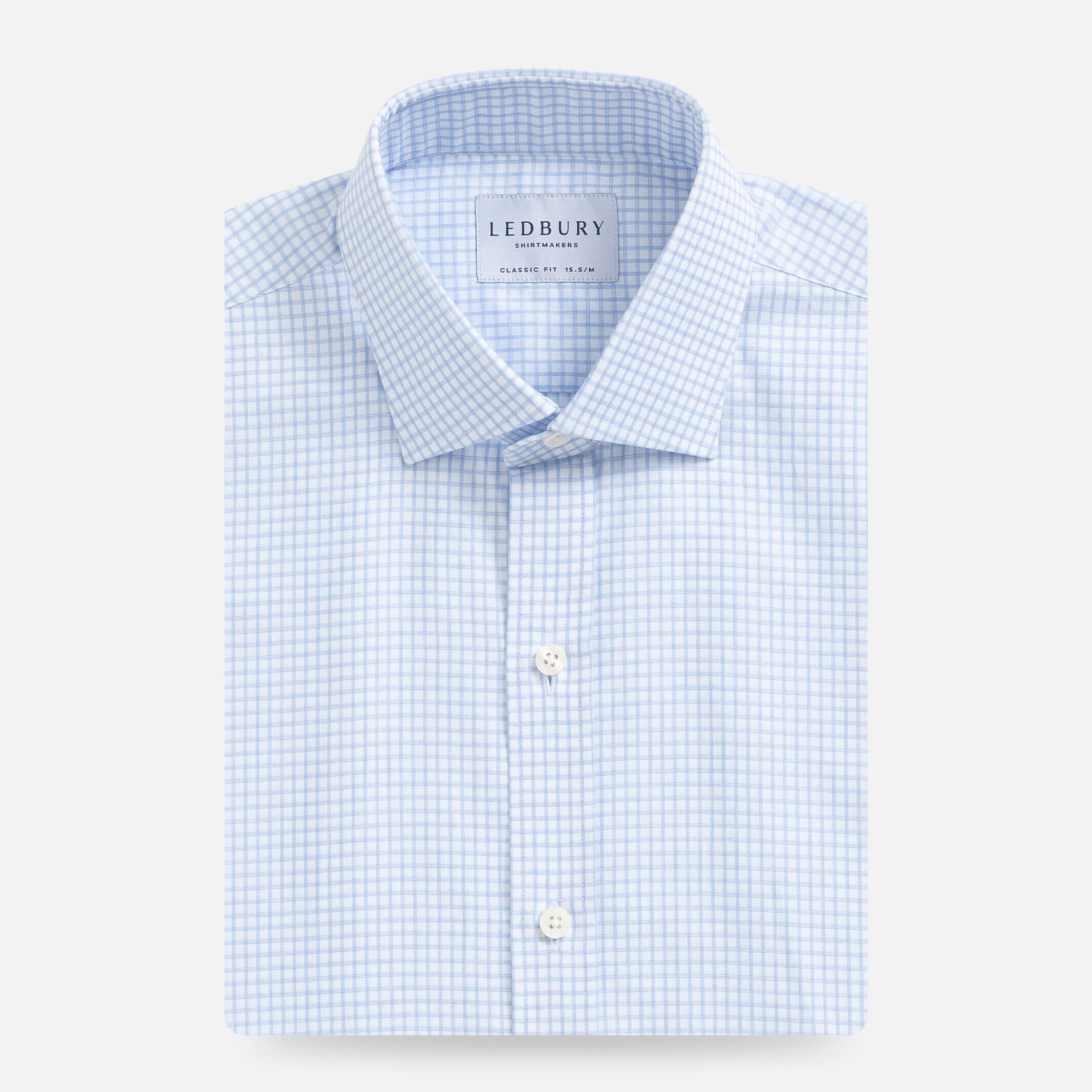 The Sky Blue Owen Check Custom Shirt Custom Dress Shirt- Ledbury