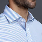 The Blue Regent 120s Poplin Stripe Custom Shirt Custom Dress Shirt- Ledbury