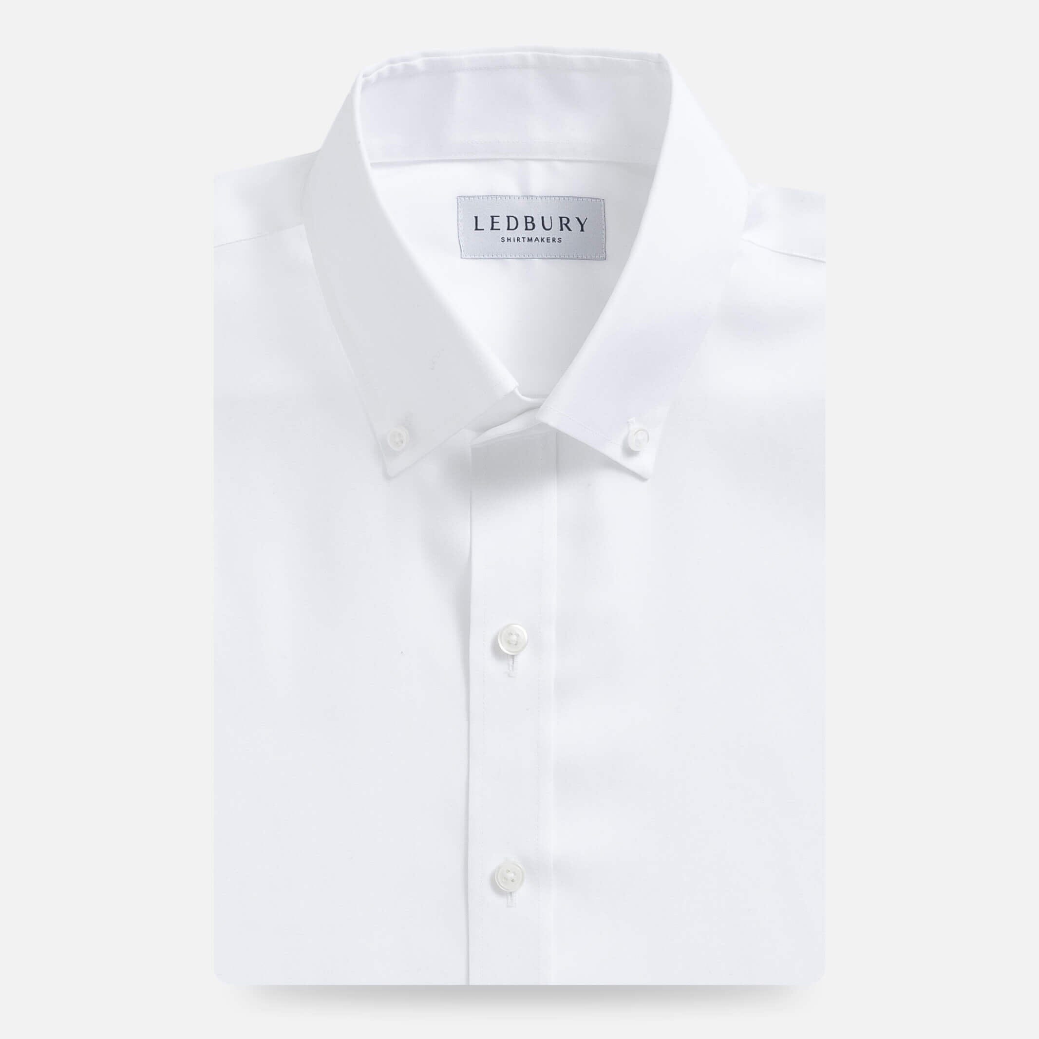 Non Iron Mini Oxford Pure White Non Iron Custom Monogrammed Dress Shirt  (#cc54) at  Men’s Clothing store